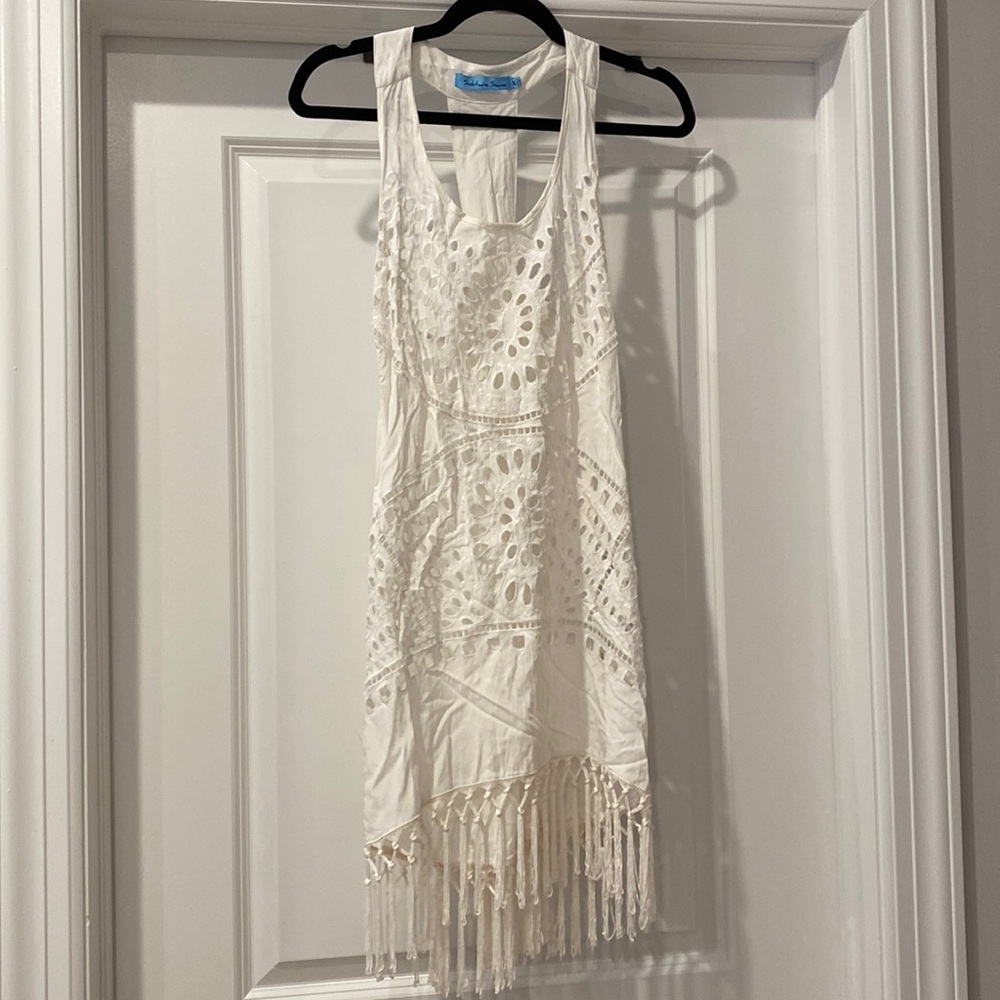 White swim cover up